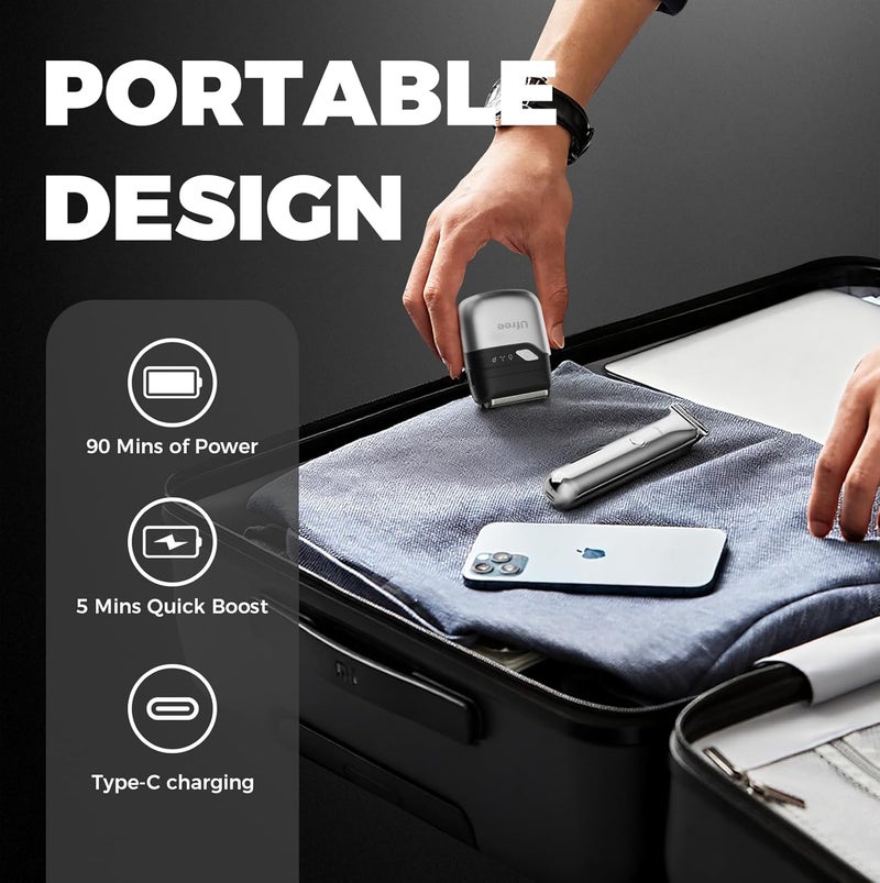 UFREE مجموعة ماكينة حلاقة اللحية وماكينة الحلاقة الكهربائية، ماكينات حلاقة للرجال، ماكينة قص شعر بدقة بشفرة T، ماكينة حلاقة سفر مقاومة للماء، مجموعة مقصات لاسلكية لقص شعر الوجه والشارب، هدايا للعناية بالرجال - Image 5